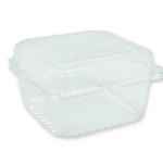 7" Square PET Rim Vented Produce Hinge, 3.5 Quart