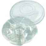 15.3" Round PET 5-Comp. Tray w/DC and Ring Lid, 200 oz.