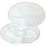 10.25" Round PET 3-Comp. Tray w/DC and Ring Lid, 36 oz.