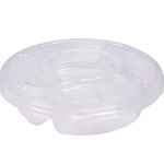 13.25" Round PET 4-Comp. Tray w/Square DC and Ring Lid, 140 oz.