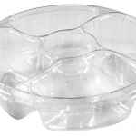 10.25" Round PET 4-Comp. Tray w/DC and Flat Lid, 64 oz.