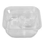 4.8" Square PET Container w/DC and Flat Lid, 10 oz.