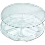 10.25" Round PET 6-Comp. Tray w/Flat Lid, 48 oz.