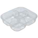 5.6" Square PET 4-Comp. Upside Down Bento Container