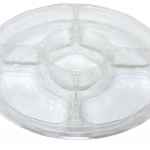 13" Round PET 4-Comp. Tray w/ Dip Cup, 64 oz.