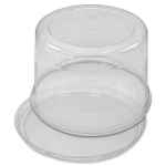 7" Round Clear PET Base w/4.5" Dome Lid