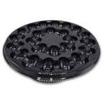 12.5" Round Black PET 24-Comp. Egg Tray Base