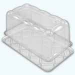 Clear PET Bar Cake Base w/4.5" Scalloped Dome