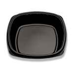 Forum® 10" Square Black Pearl PS Deep Base, 64 oz.