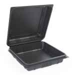 9" x 9.3" x 3" Black PS Hinge w/4 vents, 56 oz.