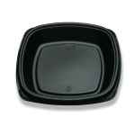 Forum® 9" Square Black C-Fine PS Mid-Depth Base, 28 oz.