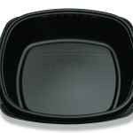 Forum® 10" Square Black C-Fine PS Deep Base, 64 oz.