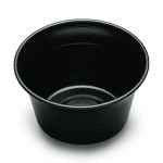 4.5" Round Black PS Medium All Purpose Curled Bowl, 12 oz.