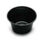 4.9" Round Black PS Large All Purpose Curled Bowl, 16 oz.