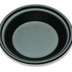 9" Round Black C-Fine PS Smooth Plate, 1.3" Deep