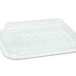 6.5" x 5.3" PS Dome Lid for 16 oz. HMR Oblong Tray