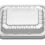 8.2" x 6.7" PS Dome Wave Lid for 24/32 oz. HMR Oblong Tray