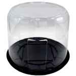 10.3" Black PET Cake Base w/7.25" Scalloped PET Dome