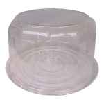 11.1" Round Clear PET Cake Base w/6" Scalloped PET Dome