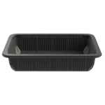 Black PP 10 Processor Tray w/Standard Rib & Film, 2.4" deep, 65 oz.