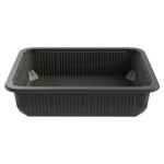 Black PP Universal Processor Tray w/Standard Rib & Film, 2.5" deep, 81 oz.