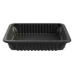 Black PP Universal Processor Tray w/Wide Rib No Film, 2.06" deep, 65 oz.