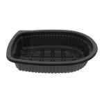 10" x 7.6" Oval Black PP Roaster Base, 42 oz.