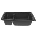 Cruiser® Wave 11.5" x 8.2" Black MFPP Large 2-Comp. Tray, 48 oz.