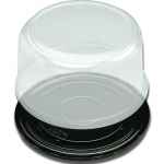 9.9" Round Black PET Cake Base w/5.3" Scalloped PET Dome for 8" Cake