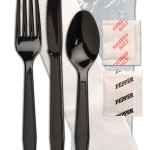 Monarch Ebony PS Fork, Knife, Teaspoon, 13X17 Napkin, Salt & Pepper