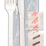 Forum White PP Fork, Knife, Salt & Pepper, Wrapped