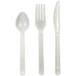 Forum White PP Fork, Knife & Teaspoon, Wrapped