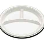 Envirofoam® 10.3" Round White PS 3-Comp. Plate