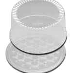 11" Round Clear PS Cake Base w/ Fluted Dome for 9" Cake, 2-3 layers