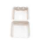 Enviroware® 8" Square White PS Hinge, 35 oz.