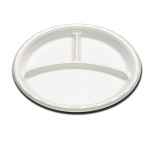 Enviroware® 10" Round White PS 3-Comp. Plate