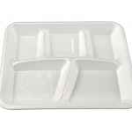 Enviroware® 10.4" x 8.3" White PS 5-Comp. Tray (ChooseMyPlate.gov)