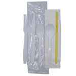 Monarch White PS Fork, Knife, Senate Spoon, Flex Straw, Napkin