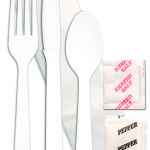 Monarch™ White PS Fork, Knife, Teaspoon, Napkin, Salt & Pepper