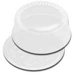 10" Round Clear PS Cake Base w/ Fluted Dome for 8" Cake, 1-2 layers