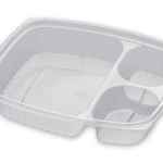 VersaPak® 9" x 7.4" PS 3-Comp. Container, 29 oz.