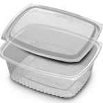 VersaPak® 9" x 7.4" PLA Container w/Low Dome Lid, 64 oz.