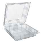 9" x 9.3" Clear PS Hinge, 56 oz.