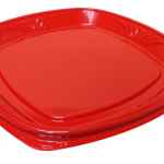 Forum® 14" Square Red PS Shallow Base