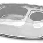 VersaPak® 9" x 7.4" PS Flat Lid w/Round & Rectangular indentions for 48/64 oz. Containers