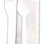 Senate™ White PP Fork, Teaspoon & Napkin