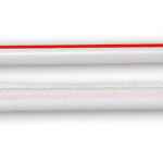 7.75" Giant White/Red Striped PP Straw, Wrapped